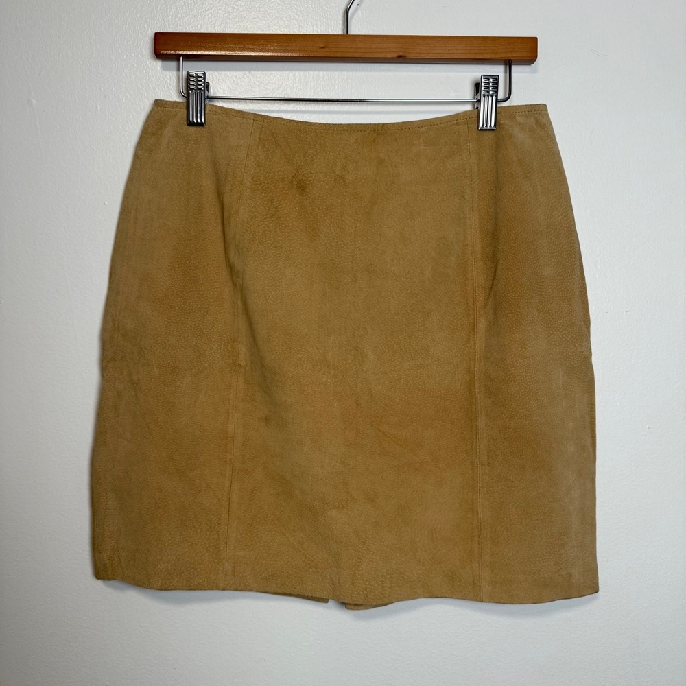 Genuine Sonoma Jean Company Tan Suede Leather Petite Mini Skirt Women's Size 10P